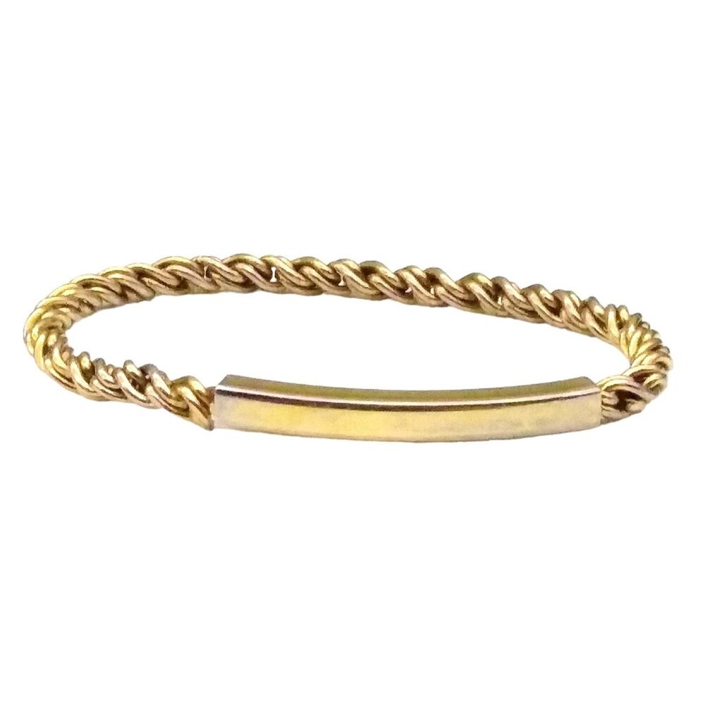 Unique Gold Plated ID Bracelet, Engravable Gift, Personalize Your Jewelry